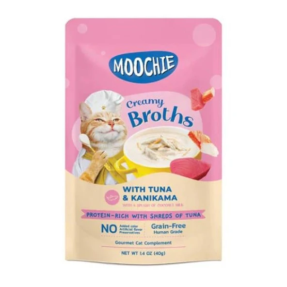 Moochie Parça Ton Balıklı ve Kanikamalı Tahılsız Kedi Çorbası 40gr