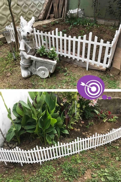 Morpanya Çit Bahçe Çiti Dekoratif Plastik Bahçe Çiti 9.44 Mt Peyzaj Koruma Panel Beyaz - 2
