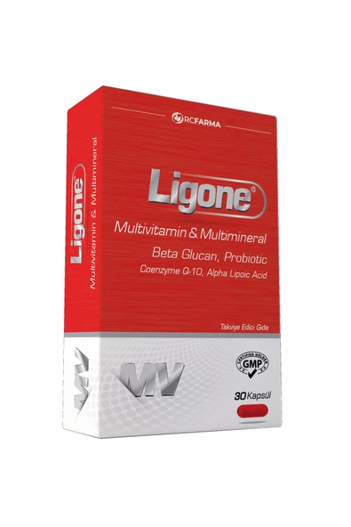 LIGONE MULTIVITAMIN & MULTIMINERAL KAPSÜL, BETA GLUKAN, MULTİVİTAMİN VE MİNERAL İÇEREN TAKVİYE EDİCİ GIDA 30 kapsül