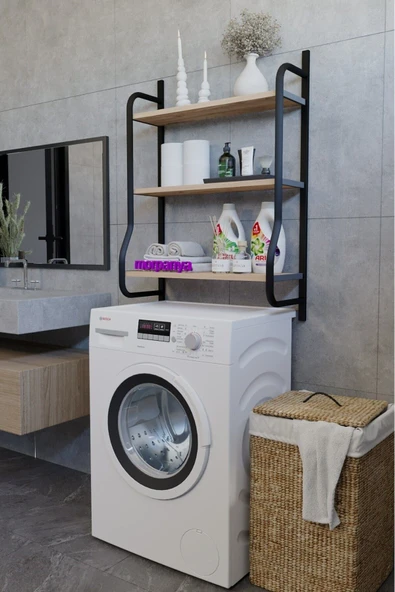 Morpanya Bony Çamaşır Makinesi Üstü Düzenleyici Raf Banyo Dolabı Rafı Makina Üstü Dolap Raf