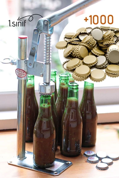 Morpanya Şişe Kapatma Aleti Soda Gazoz Kapağı Kapama Makinası 1000 Adet Kapak