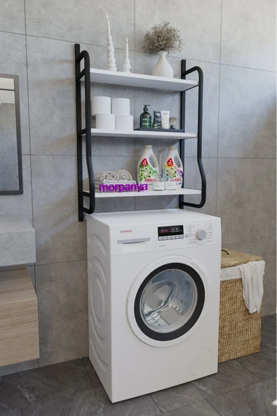 Morpanya Bony Çamaşır Makinesi Üstü Düzenleyici Raf Banyo Dolabı Rafı Makina Üstü Dolap Raf Beyaz - 2