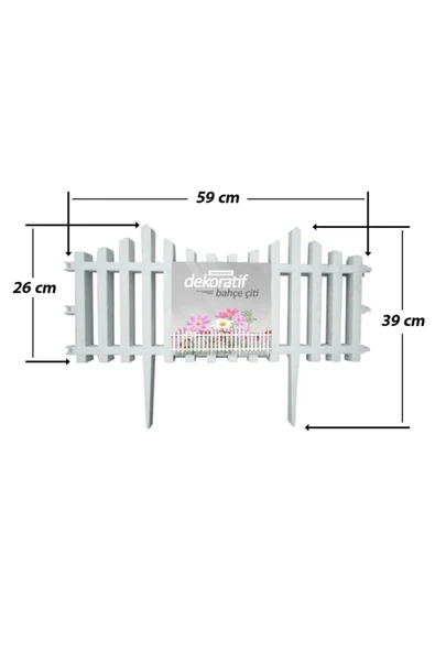 Morpanya Dekoratif Bahçe Çiti Plastik Çit Peyzaj Koruma Panel Çit 1 Adet 59 Cm Beyaz - 2