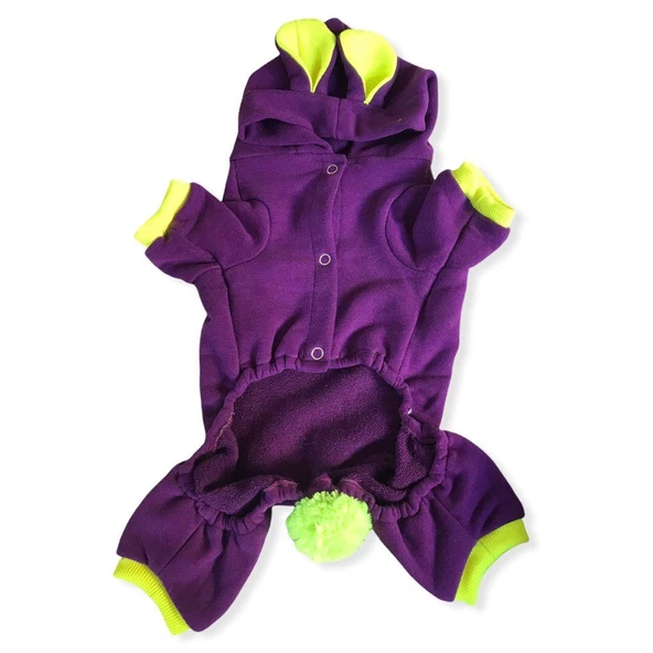 Bunny Pom Kulaklı Köpek Tulumu Kıyafeti - 4