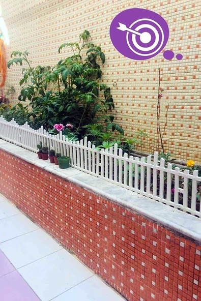 Morpanya Dekoratif Bahçe Çiti Bordür Kırılmaz Plastik Çit 59 Cm Tek Peyzaj Koruma Panel Beyaz - 4