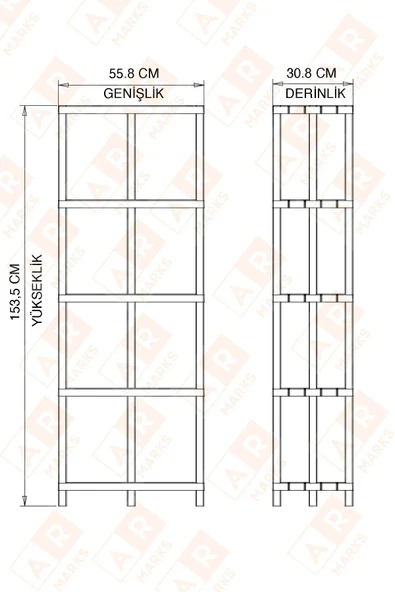 Morpanya Polos Plastik Banyo Rafı Banyo Düzenleyici Banyo Organizer Banyo Dolabı - 4