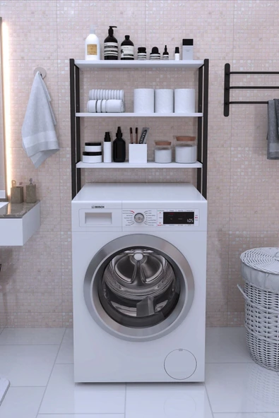 Morpanya Nova Çamaşır Makinesi Üstü Düzenleyici Raf Banyo Dolabı Rafı Makina Üstü Dolap Raf - 2