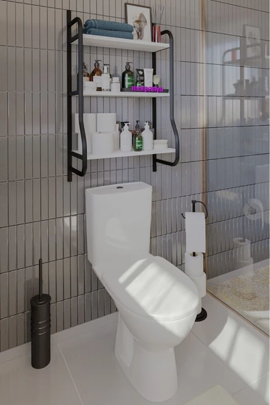 Morpanya Elony Klozet Üstü Düzenleyici Raf Banyo Düzenleyici Raf Klozet Üstü Raf Banyo Raf Dolap Ny320 - 2