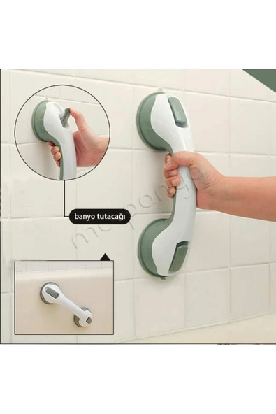 Morpanya Kilitli Vantuzlu Banyo Tutacağı Yaşlı Çocuk Düşme Kayma Önleyici Vakum Güçlü Tutacak BT547