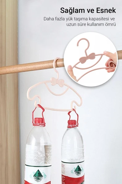 Morpanya Sweet 24 Adet Beyaz Bebek Elbise Askısı 30 Cm Fiyonklu Kelebek Bebek Çocuk Kıyafet Askısı - 4