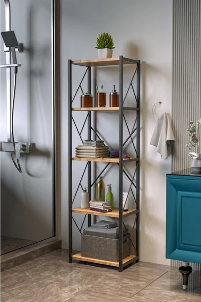 Morpanya Felixce Banyo Düzenleyici Banyo Dolabı Çok Amaçlı Dolap 5 Katlı Metal Mutfak Düzenleyici