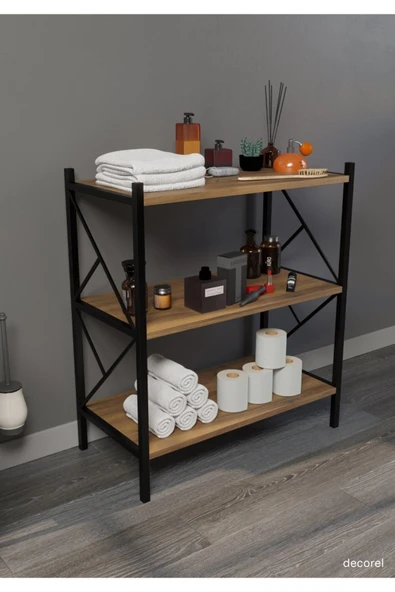 Morpanya Rose Banyo Düzenleyici Banyo Dolabı Çok Amaçlı Dolap 3 Katlı Metal Mutfak Düzenleyici