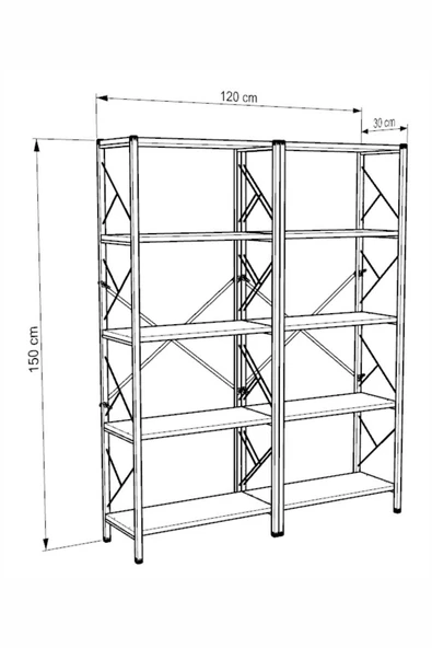 Morpanya Arblue Metal Mutfak Rafı Malzeme Dolabı 5 Raflı Mikrodalga Fırın Rafı Çok Amaçlı Dolap Raf 150 Cm - 6