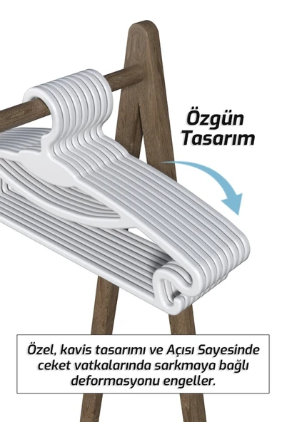 Morpanya Flair 18 Adet Elbise Askısı Kıyafet Askılığı Gömlek Askısı Pantolon Askısı - 6