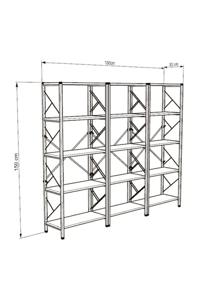 Morpanya Arstar Metal Mutfak Rafı Malzeme Dolabı 5 Raflı Mikrodalga Fırın Rafı Çok Amaçlı Dolap Raf 150 Cm - 5