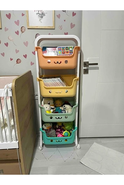 Morpanya Baks Çocuk Oyuncak Dolabı Oyuncak Organizer Sepetli Oyuncak Dolabı - 5