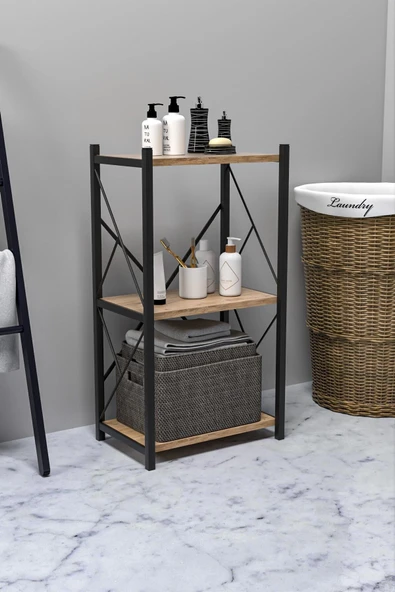Morpanya Venice Banyo Düzenleyici Banyo Dolabı Çok Amaçlı Dolap 3 Katlı Metal Mutfak Düzenleyici
