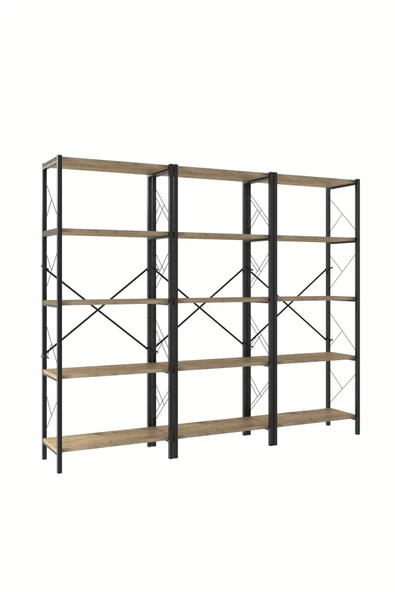 Morpanya Star Metal Kitaplık 5 Raflı Çok Amaçlı Dosya Kitap Rafı Ofis Salon Raf 150 Cm - 4