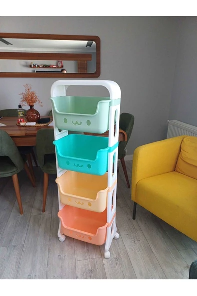 Morpanya Baks Çocuk Oyuncak Dolabı Oyuncak Organizer Sepetli Oyuncak Dolabı - 4