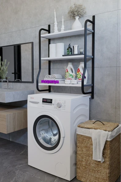 Morpanya Bany Çamaşır Makinesi Üstü Düzenleyici Raf Banyo Dolabı Rafı Makina Üstü Dolap Raf