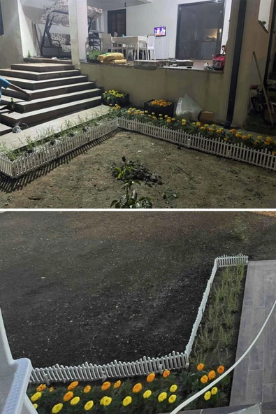 Morpanya Çit Bahçe Çiti Dekoratif Plastik Bahçe Çiti 4.72 Mt Peyzaj Koruma Panel 8 Adet Beyaz - 7
