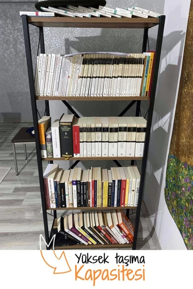 Morpanya Sera Metal Kitaplık 5 Raflı Çok Amaçlı Dosya Kitap Rafı Ofis Salon Raf 150 Cm Beyaz - 2