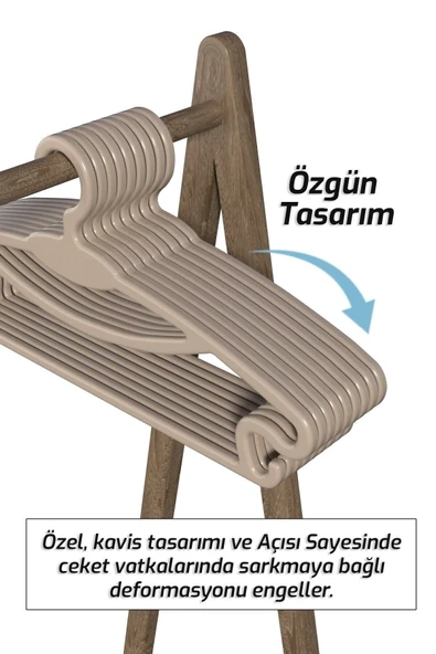 Morpanya Flair 12 Adet Elbise Askısı Kıyafet Askılığı Gömlek Askısı Pantolon Askısı - 2