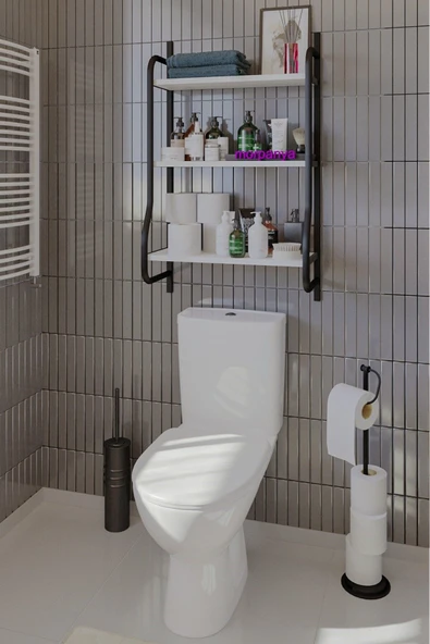 Morpanya Elonyss Klozet Üstü Düzenleyici Raf Banyo Düzenleyici Raf Klozet Üstü Raf Banyo Raf Dolap - 3