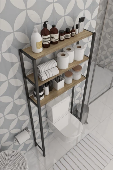Morpanya City Klozet Üstü Düzenleyici Raf Banyo Düzenleyici Klozet Üstü Raf Banyo Raf Dolap - 3