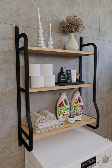 Morpanya Bony Çamaşır Makinesi Üstü Düzenleyici Raf Banyo Dolabı Rafı Makina Üstü Dolap Raf - 5