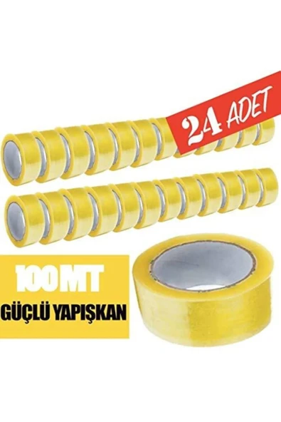 Morpanya Şeffaf Koli Bantı 45 mm x 100 Metre Paketleme Bandı 24 Adet