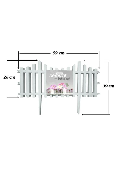 Morpanya Çit Bahçe Çiti Dekoratif Plastik Bahçe Çiti 9.44 Mt Peyzaj Koruma Panel Beyaz - 3