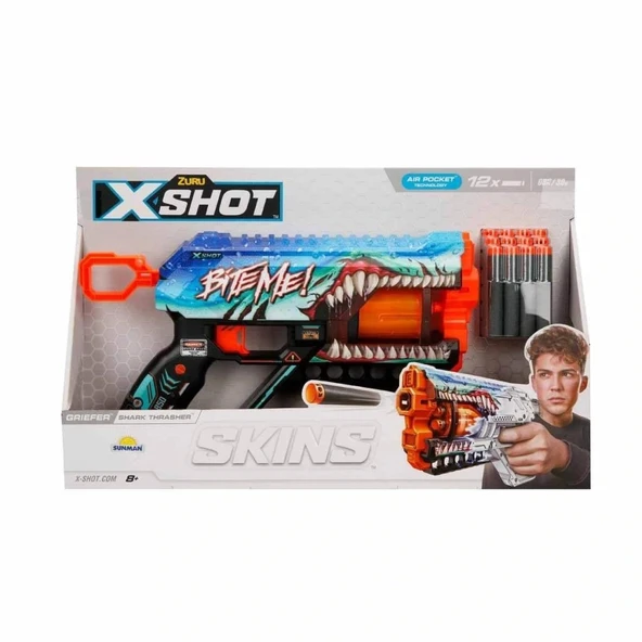 36561 X-Shot Skins Griefer 12 Mermili Sünger Dart Atan Silah 32 cm - 5