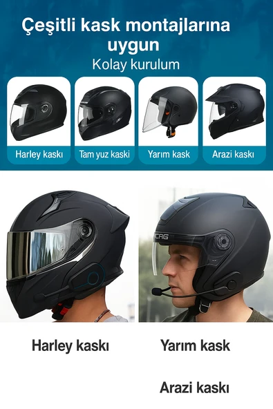 BT11 Bisiklet-Motosiklet Motosiklet Bluetooth Kask Kulaklığı - 4