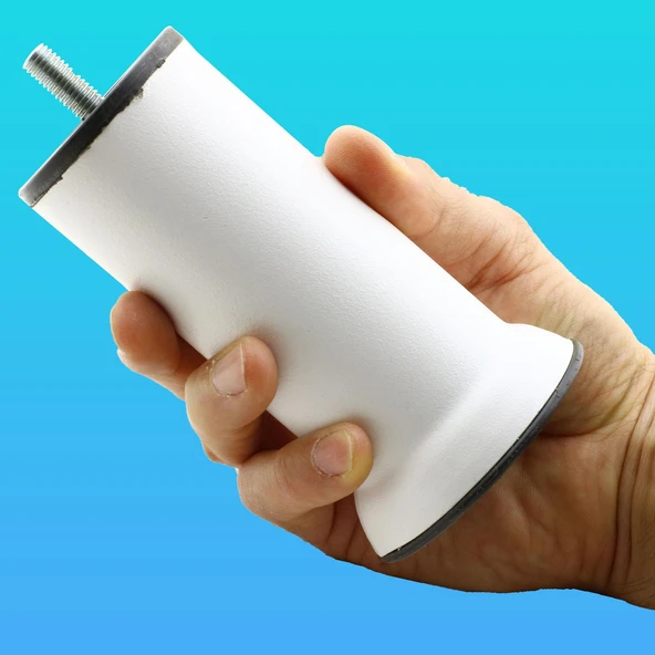 Mobilya Metal Yatak Kanepe Baza Koltuk Orta Destek Ayağı M8 Civata Beyaz Metal Ayak 12 Cm 8 Adet - Resim 4