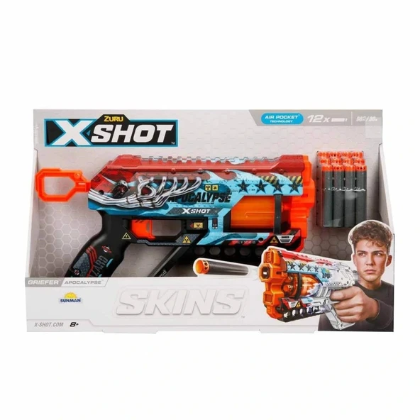 36561 X-Shot Skins Griefer 12 Mermili Sünger Dart Atan Silah 32 cm - 3