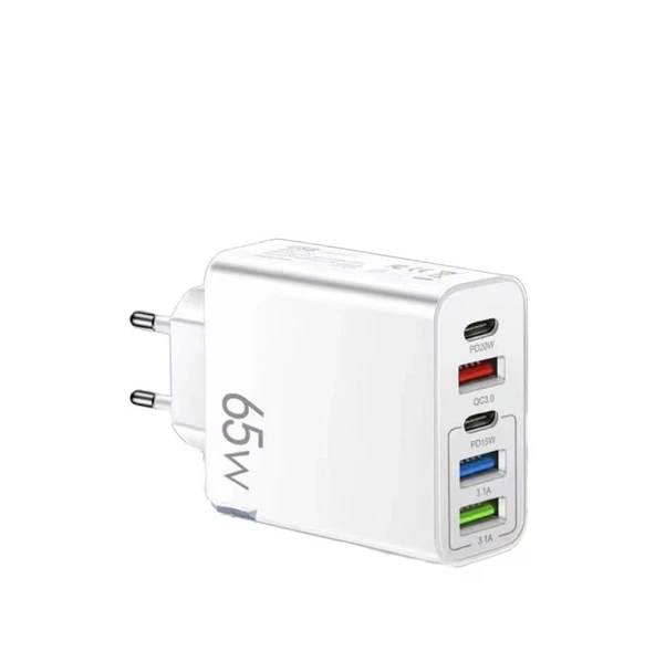 YK Design YK-SR104 65W Şarj Başlığı 3 USB + 2 PD - 1