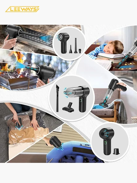 LEEWAYS HL-122 16000pa Vakum ve Üfleme Fonksiyonlu Katlanabilir Elektrikli Araç Süpürgesi - 5