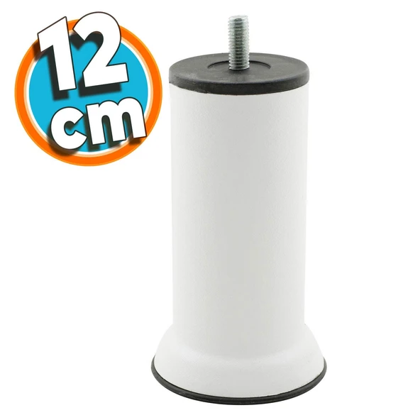 Mobilya Metal Yatak Kanepe Baza Koltuk Orta Destek Ayağı M8 Civata Beyaz Metal Ayak 12 Cm 4 Adet ürün görseli