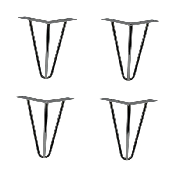 4 Adet Çubuk Ayak Metal 20 cm Krom Mobilya Koltuk Ayağı