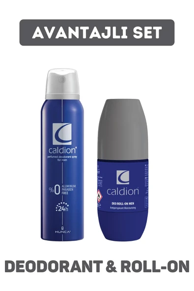 Caldion Classic Deodorant Erkek 150 ml + Caldion For Men Roll-On Deodorant 50 ml