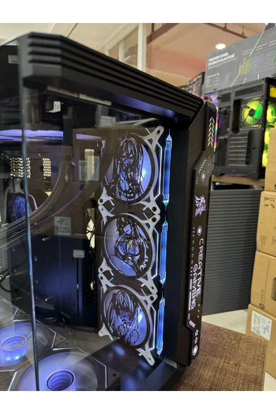 7 ARGB Anime Karakterli Fanlı PC Kasası 850W 80 Plus Bronze Powerli 360MM Sıvı Soğutmalı ( Siyah ) - 6