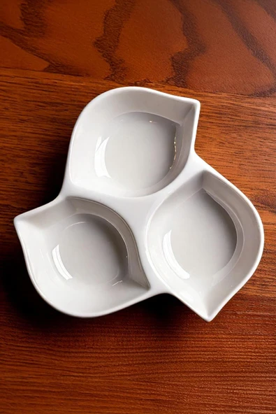 3'Lü Yaprak Çerezlik - Seramik Bisküvi (Ham Ürün) - Resim 4