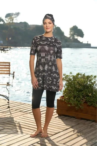 Estiva 25833 Kısa Kol Havuz Yarı Tesettür Mayo - Resim 9