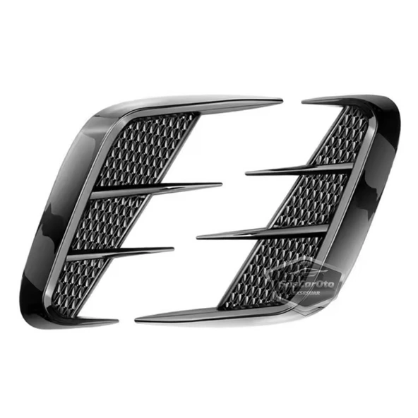 Üniversal Her Araca Uyumlu Piano Black Esnek Tampon Kaput Çamurluk Venti Izgarası Spor Görünümlü 1.Sınıf İthal Sağ Sol 2 Adet - 10