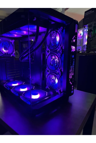 7 ARGB Anime Karakterli Fanlı PC Kasası 850W 80 Plus Bronze Powerli 360MM Sıvı Soğutmalı ( Siyah ) - 2