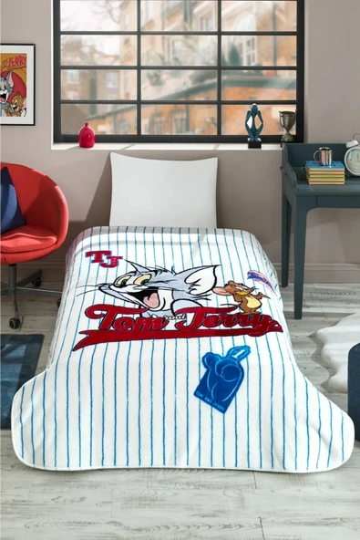Tom & Jerry Lisanslı Çocuk Battaniyesi Çok Renkli Tek Kişilik 155x215 cm