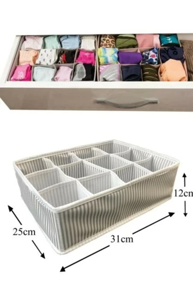 12 Bölmeli Pratik Bölmeli Çekmece Düzenleyici Organizer(İç Çamaşırı Kravat Çorap Düzenleyici) - 2