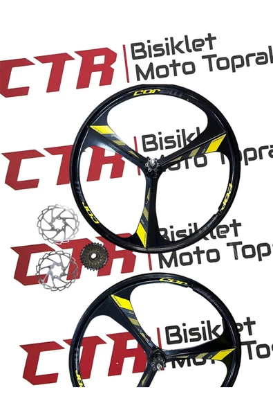 BİSİKLET ÖN ARKA ÇELİK CANT (KEMİK JANT) + 2ADET DİSK + ARKA DİŞLİ
