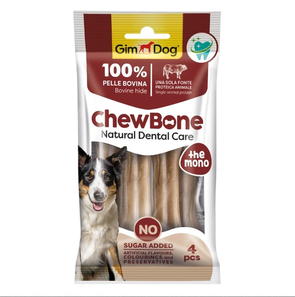 GimDog Chew Bones Press Köpek Çiğneme Kemiği 80 Gr 4'lü Naturel